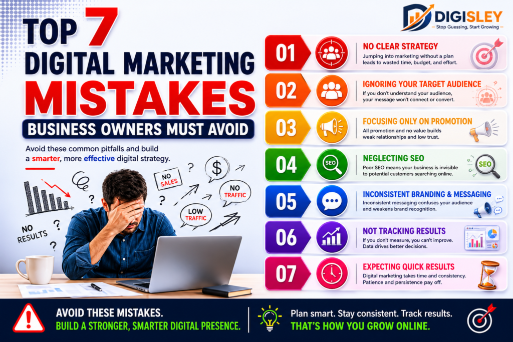 Top 7 Digital Marketing Mistakes Business Owners Must Avoid